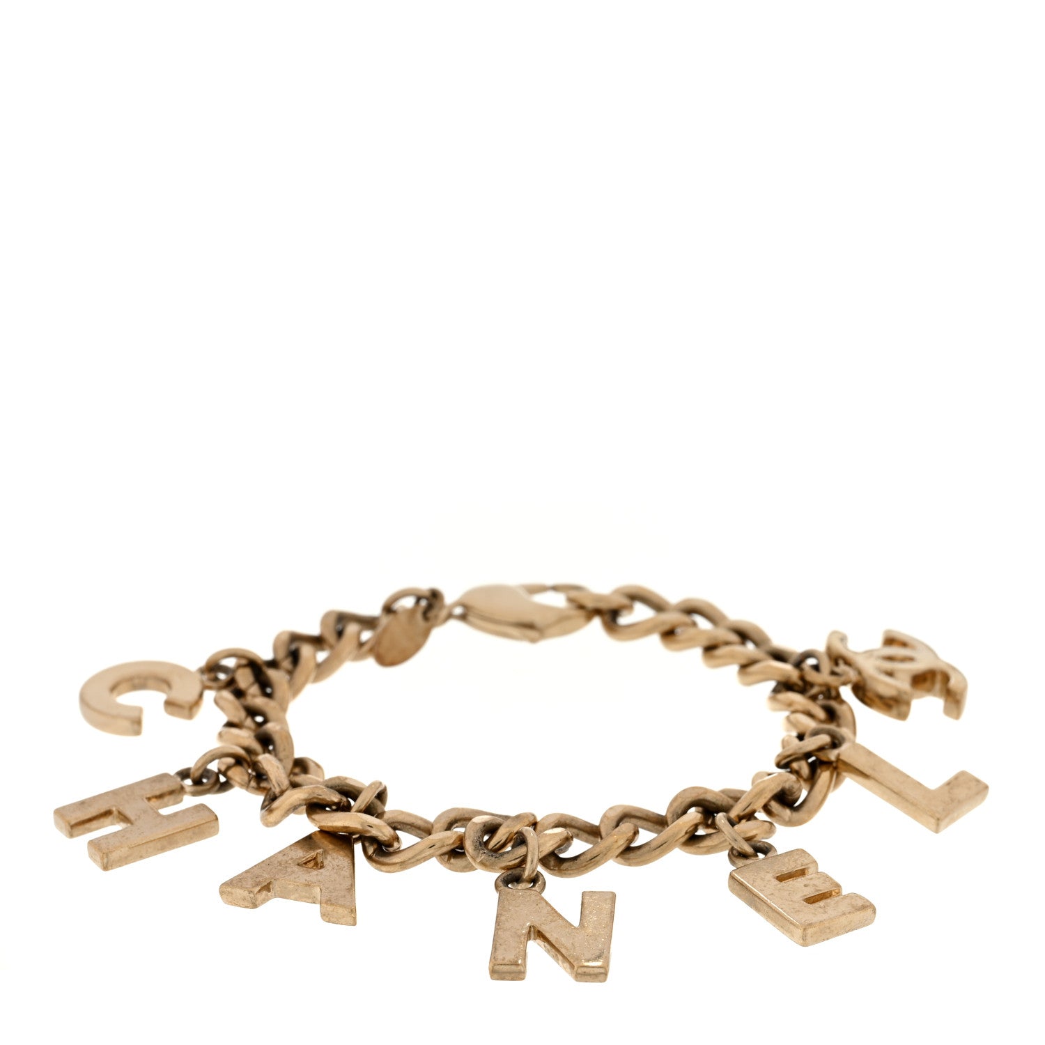 Chanel CC Logo Charms Bracelet Gold 1 of 3