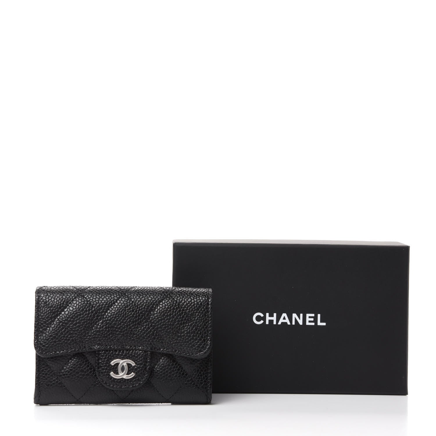 Chanel Caviar Quilted Flap Card Holder Wallet Black 9 of 9