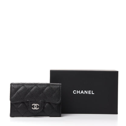 Chanel Caviar Quilted Flap Card Holder Wallet Black 9 of 9