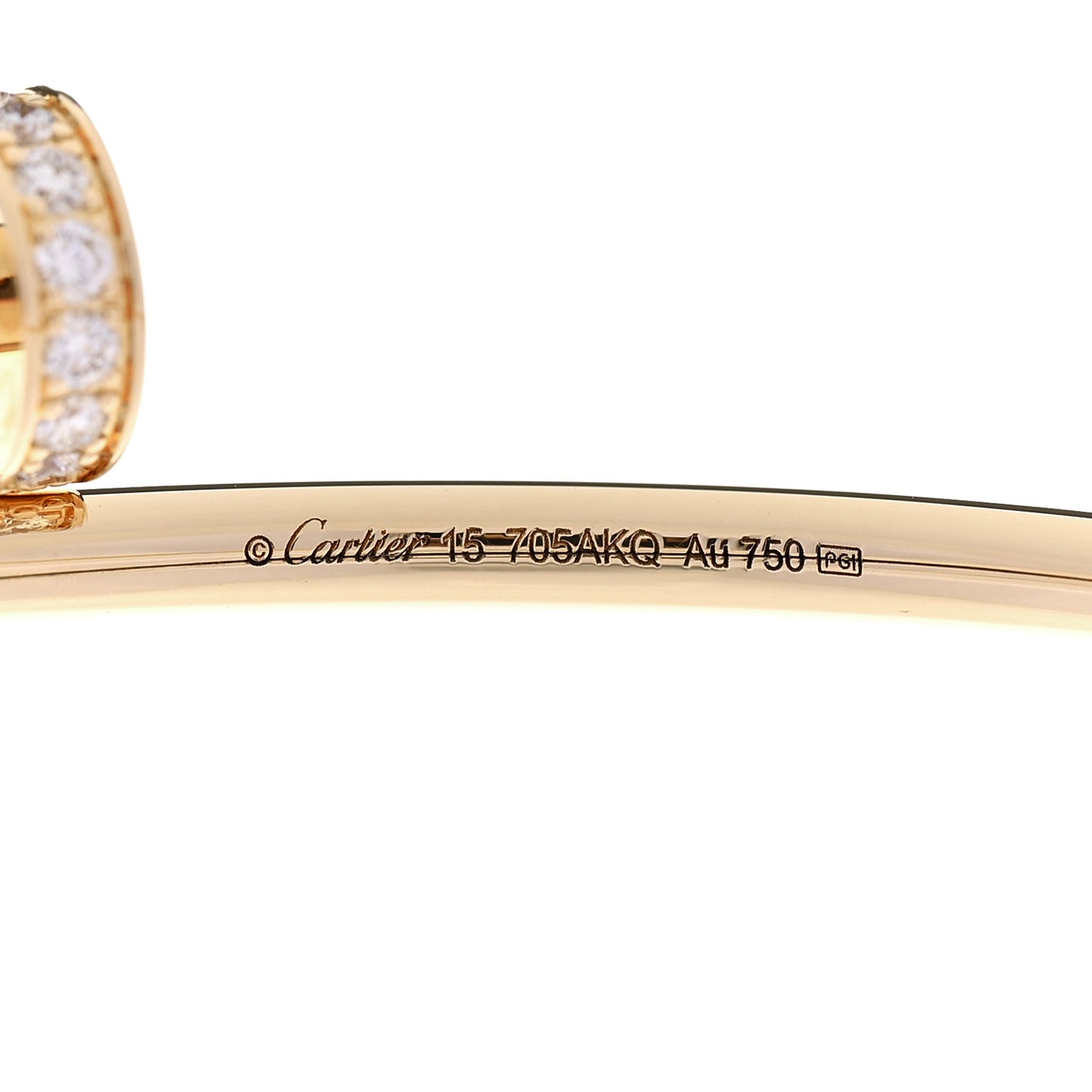 18K Yellow Gold Diamond Small Juste Un Clou Bracelet 15