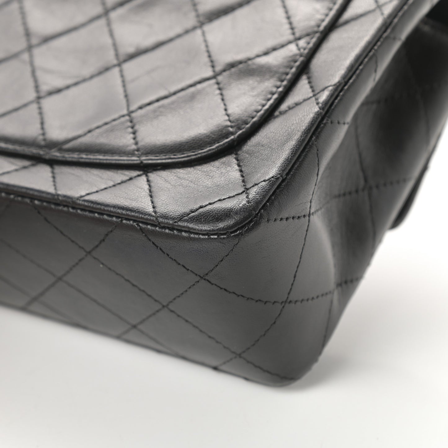 Lambskin Quilted Mini Square Flap Black