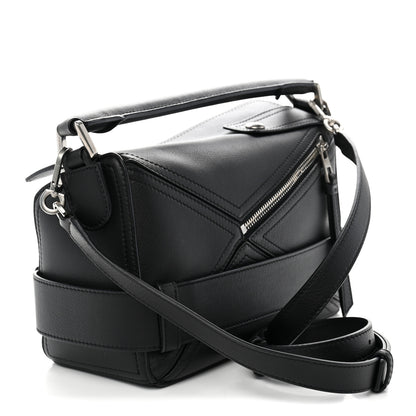 Loewe Shiny Calfskin Small Puzzle Biker Bag Black 3 of 9