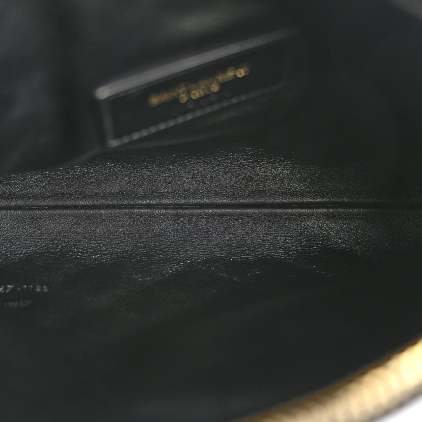 Lambskin Quilted Gaby Zipped Pouch Black