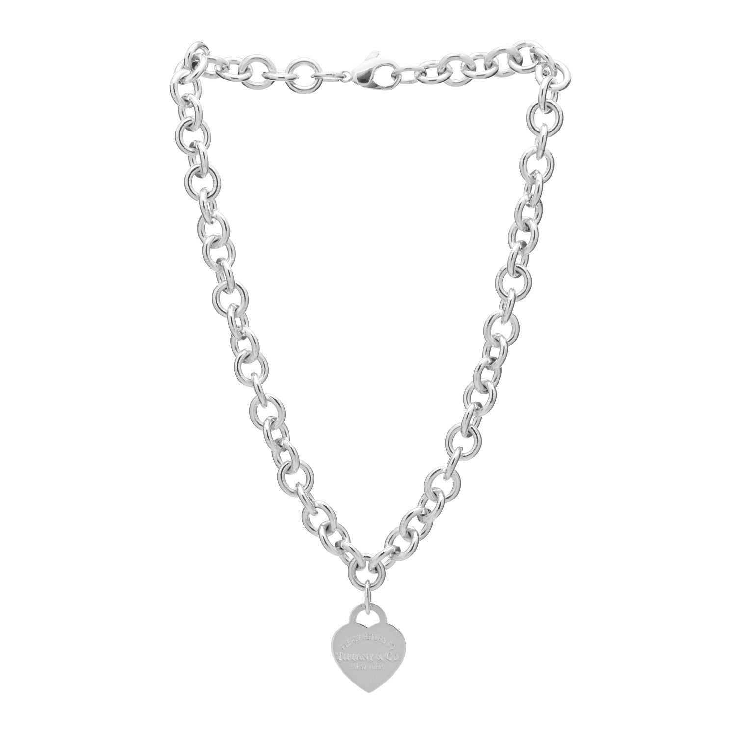 Tiffany Sterling Silver Return to Tiffany Heart Tag Pendant Necklace 3 of 6