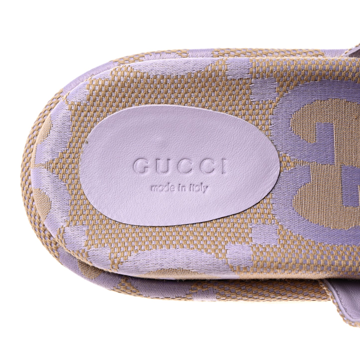 Monogram Jumbo GG Platform Slide Wedge Sandals 37.5 Beige Lapis