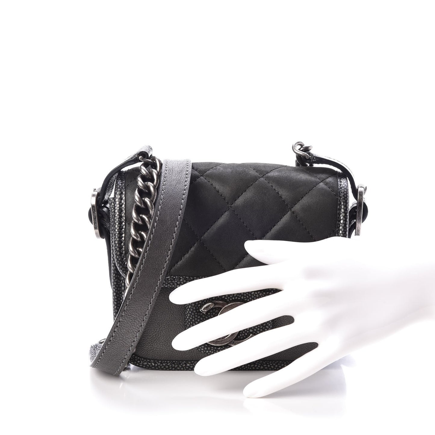 Iridescent Calfskin Mini Back To School Crossbody Flap Anthracite