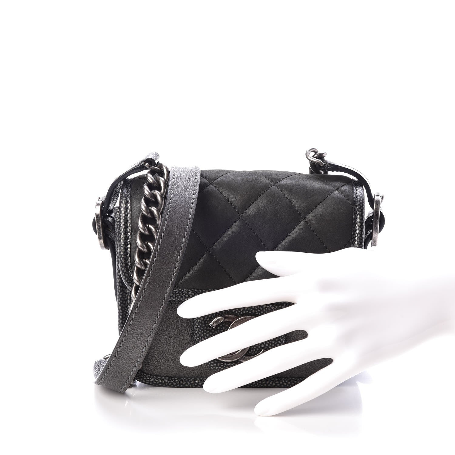 Chanel Iridescent Calfskin Mini Back To School Crossbody Flap Anthracite 3 of 8