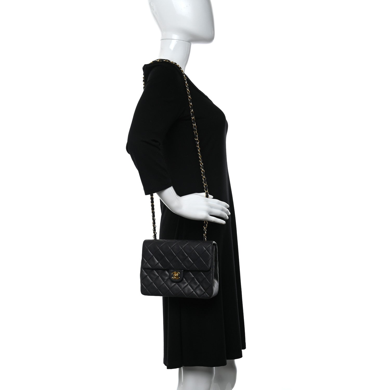 Chanel Lambskin Quilted Small Single Flap Black 2 of 8