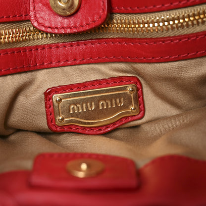 Miu Miu Vernice Patent Gathered Tote Rosso 5 of 8