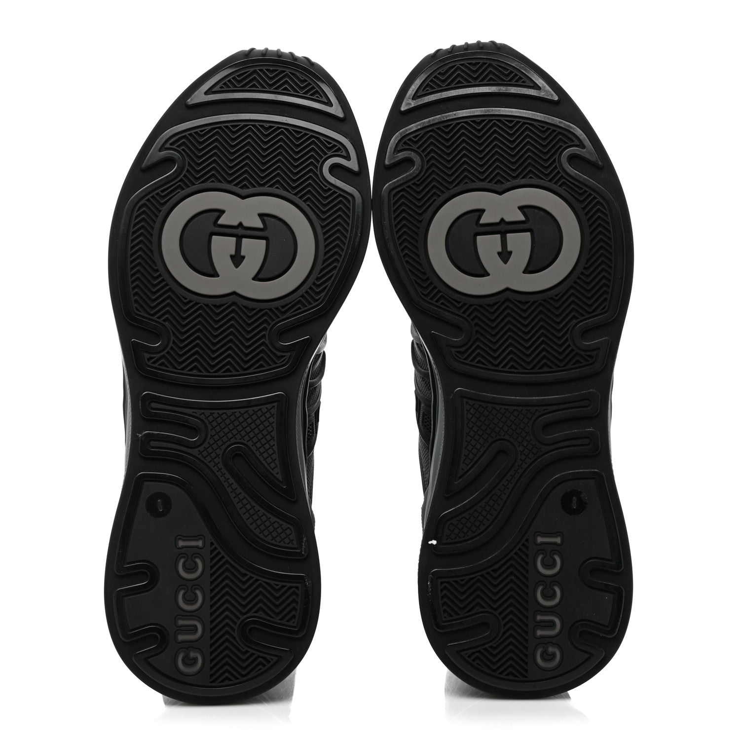 Gucci Rubber Technical Fabric Mens Ultrapace R Mid Top Sock Sneakers 8 Black Grey Silver Loess 5 of 8