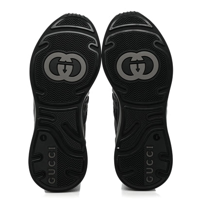 Gucci Rubber Technical Fabric Mens Ultrapace R Mid Top Sock Sneakers 8 Black Grey Silver Loess 5 of 8
