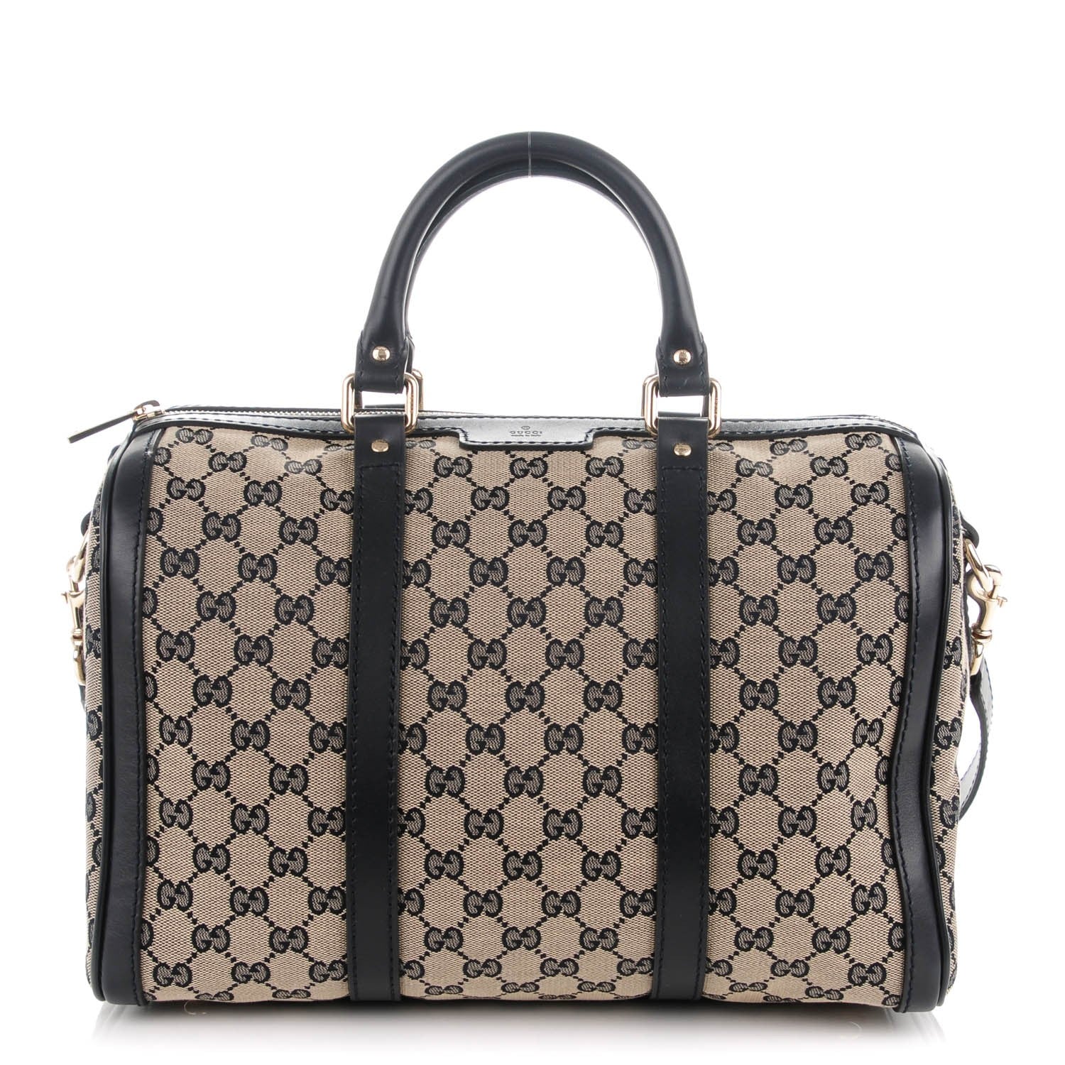 Gucci Monogram Medium Vintage Web Boston Navy 1 of 7