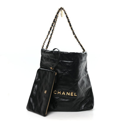 Chanel Shiny Calfskin Quilted Small Chanel 22 Black 3 of 11