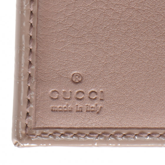 Patent Microguccissima Nice French Flap Wallet Dark Cipria
