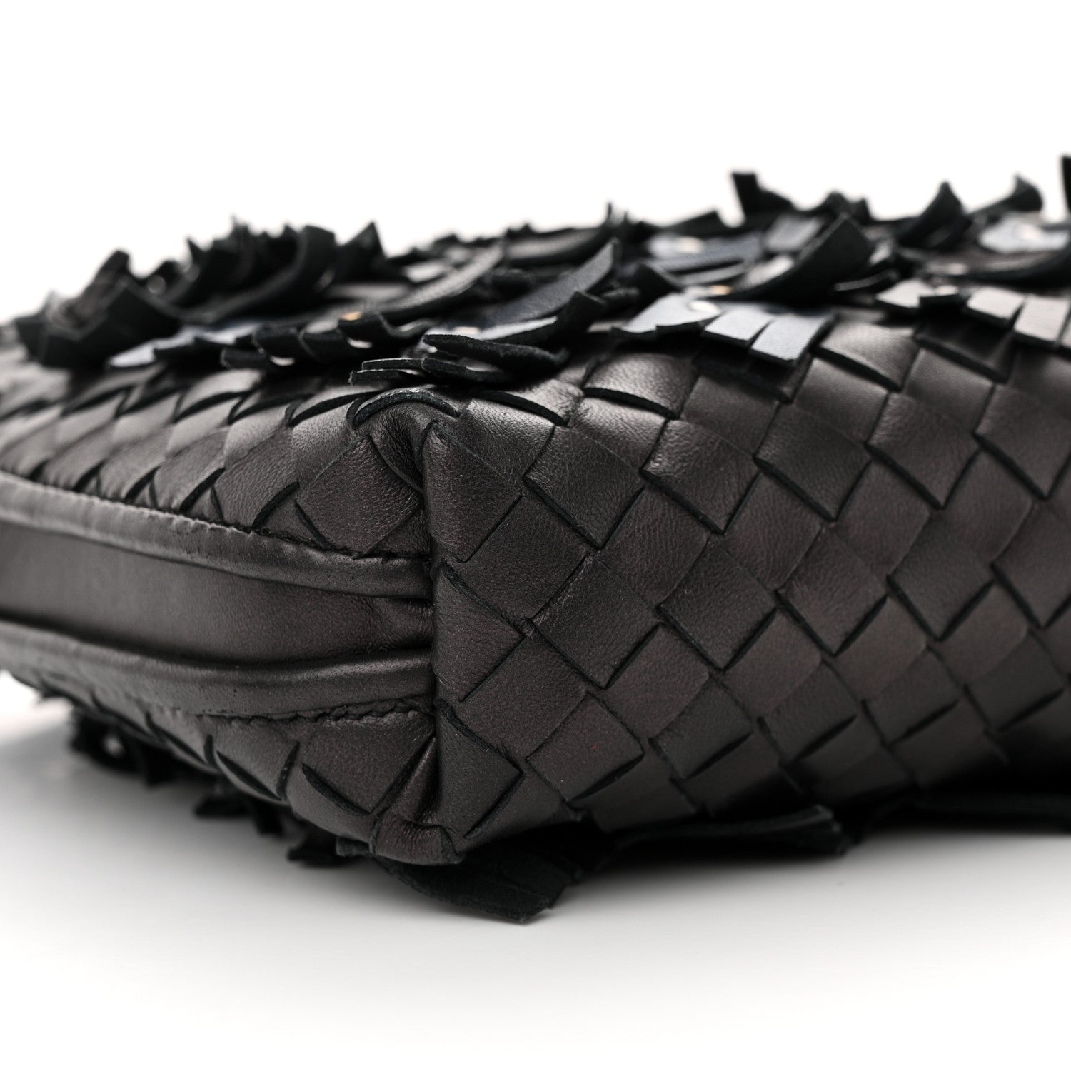 Bottega Veneta BOTTEGA VENETA Nappa Intrecciato Fringe Studded Nodini Crossbody Messenger Multicolor 9 of 12