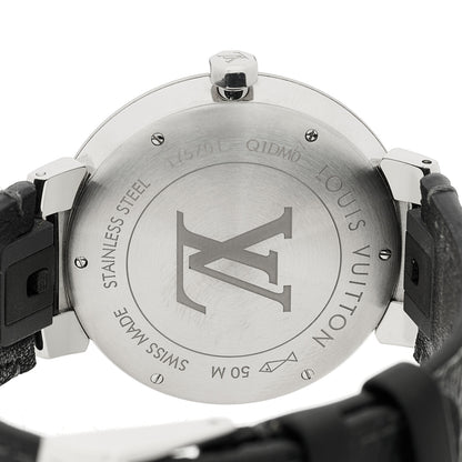 Louis Vuitton Stainless Steel Monogram Eclipse 39mm Tambour Slim Quartz Watch 4 of 4