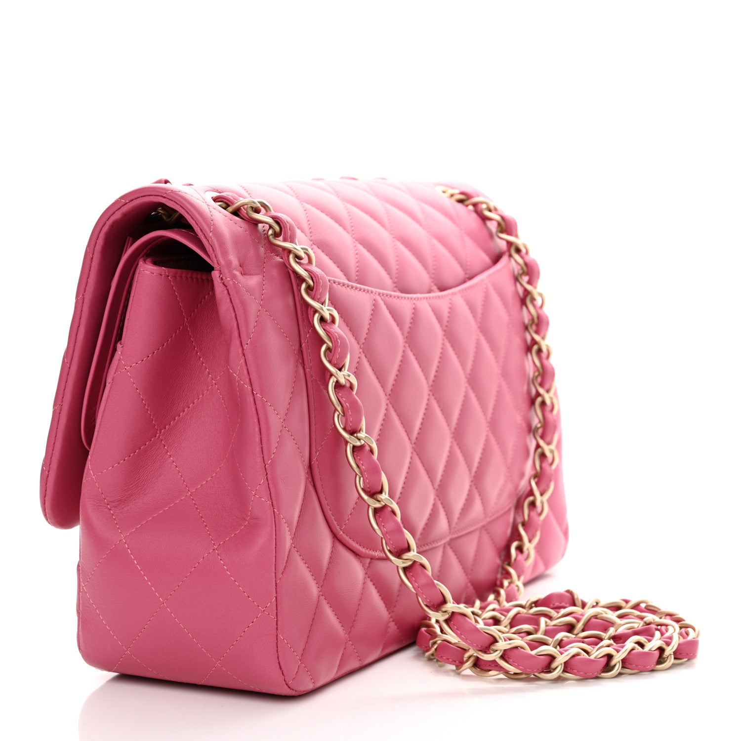 Chanel Lambskin Quilted Jumbo Double Flap Pink 3 of 10