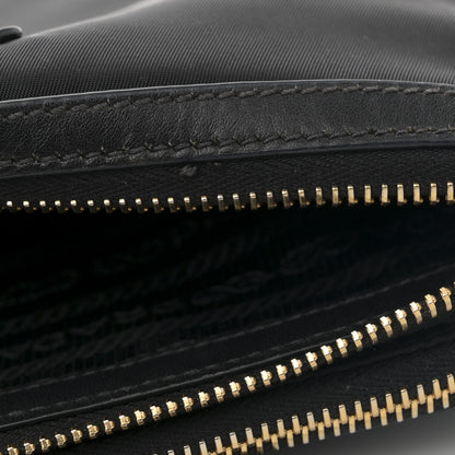 Prada Tessuto Nylon Soft Calf Double Zip Crossbody Bag Black 26 of 27