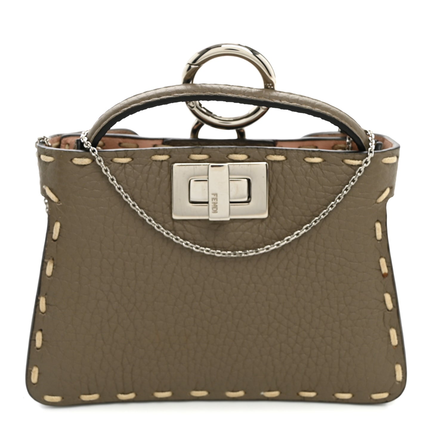 Vitello Stampa Granata Macro Stitchings Pico Peekaboo Charm Tartufo