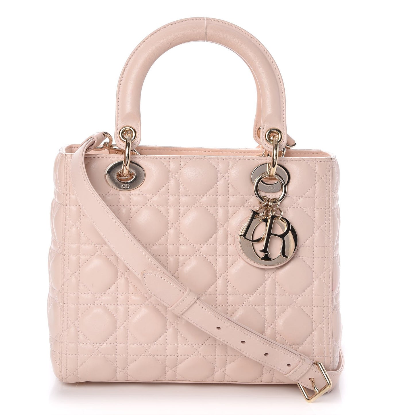 Lambskin Cannage Medium Lady Dior Light Pink
