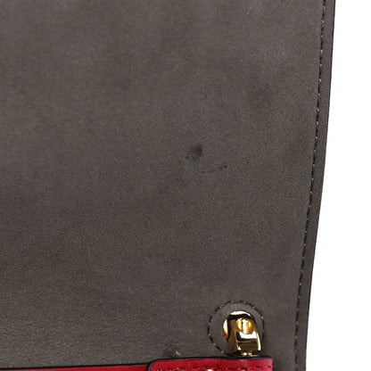 Fendi Vitello Century F is Fendi Bi-Color FF 1974 Embossed Kan I Shoulder Bag Fragola Maya Black 8 of 8