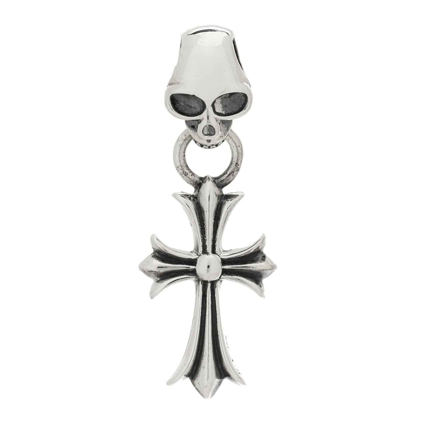 Sterling Silver Skull Cross Pendant
