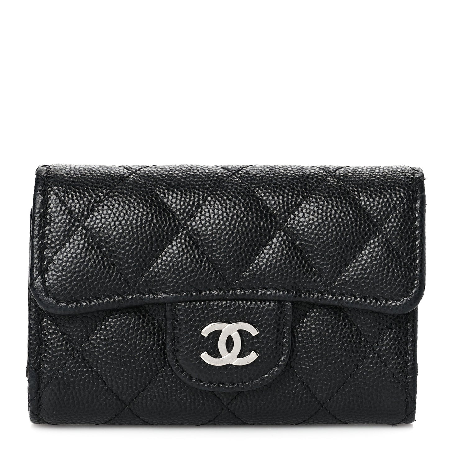 Caviar Quilted Classic 4 Key Holder Wallet Black