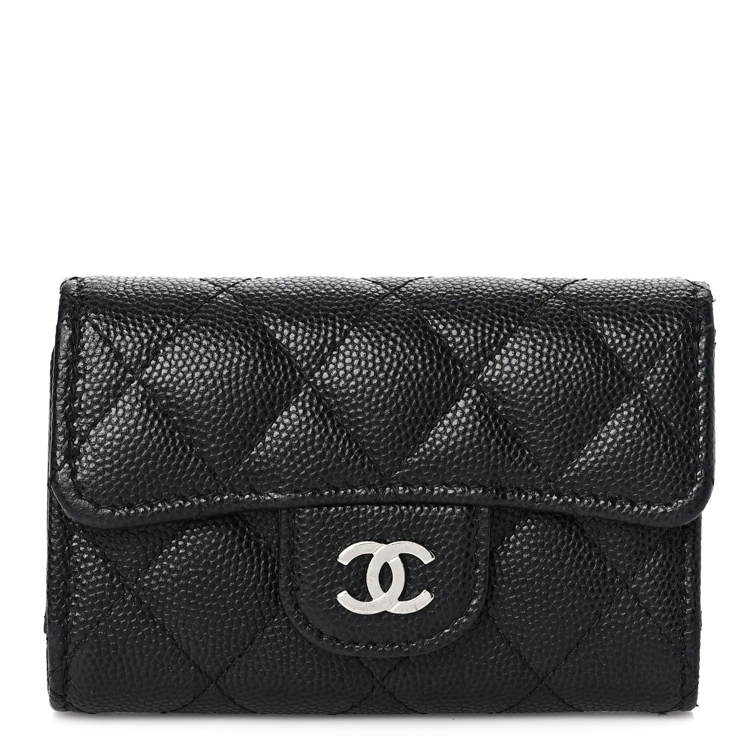 Chanel Caviar Quilted Classic 4 Key Holder Wallet Black 1 of 11