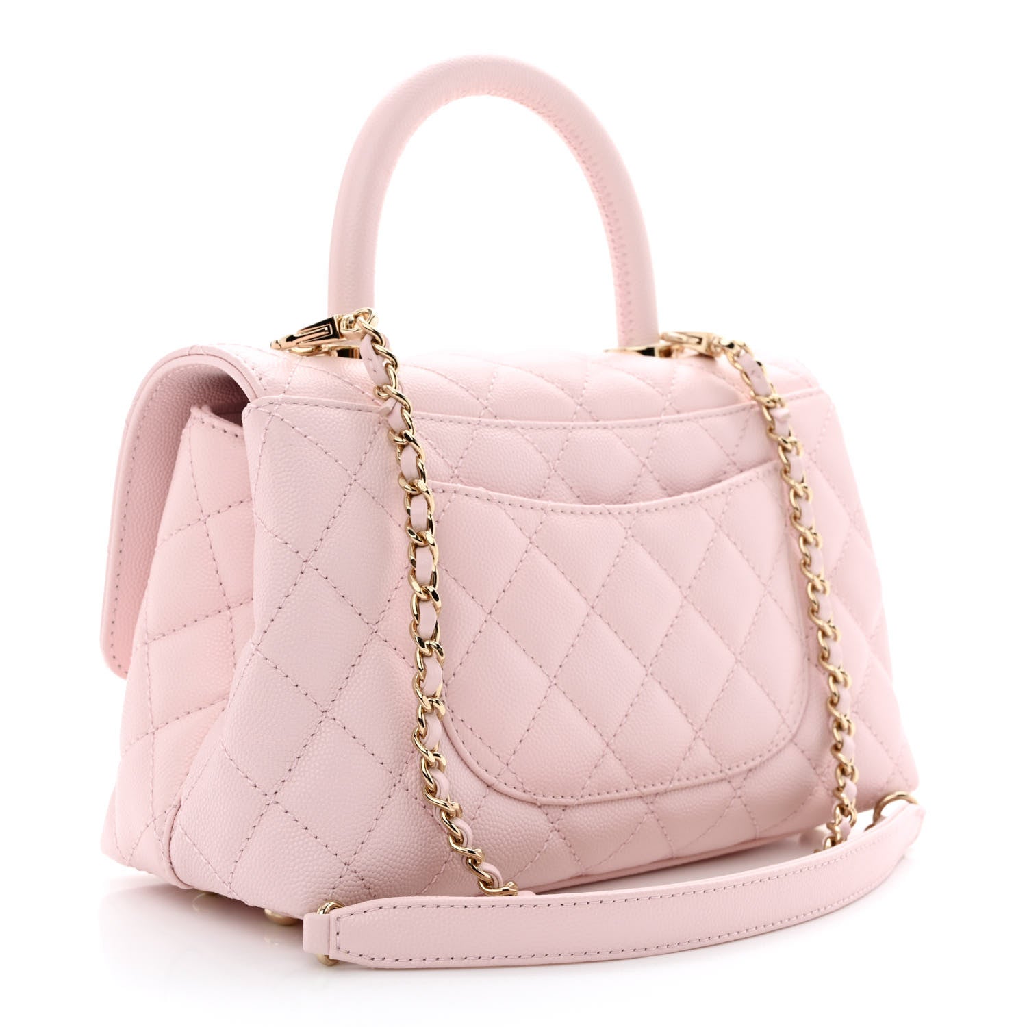 Chanel Caviar Quilted Mini Coco Handle Flap Light Pink 3 of 11
