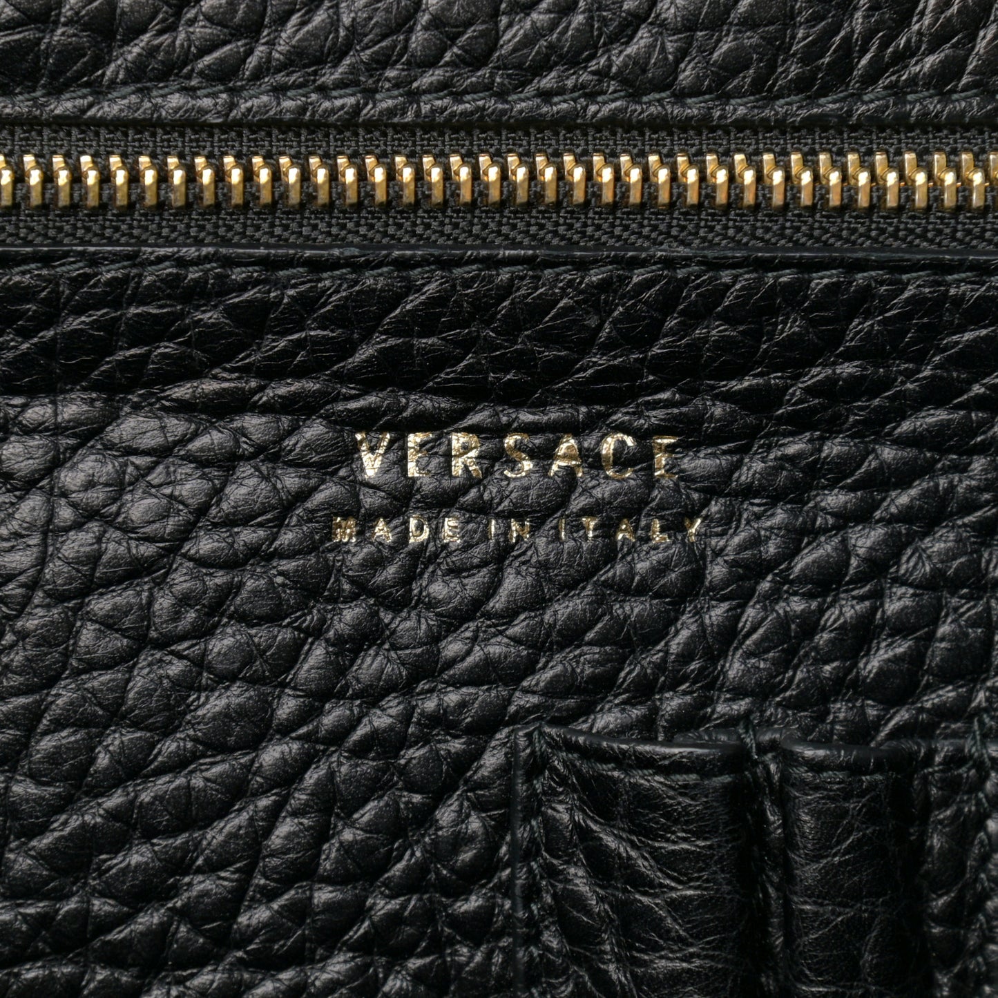 Grained Calfskin Palazzo Medusa Convertible Backpack Black