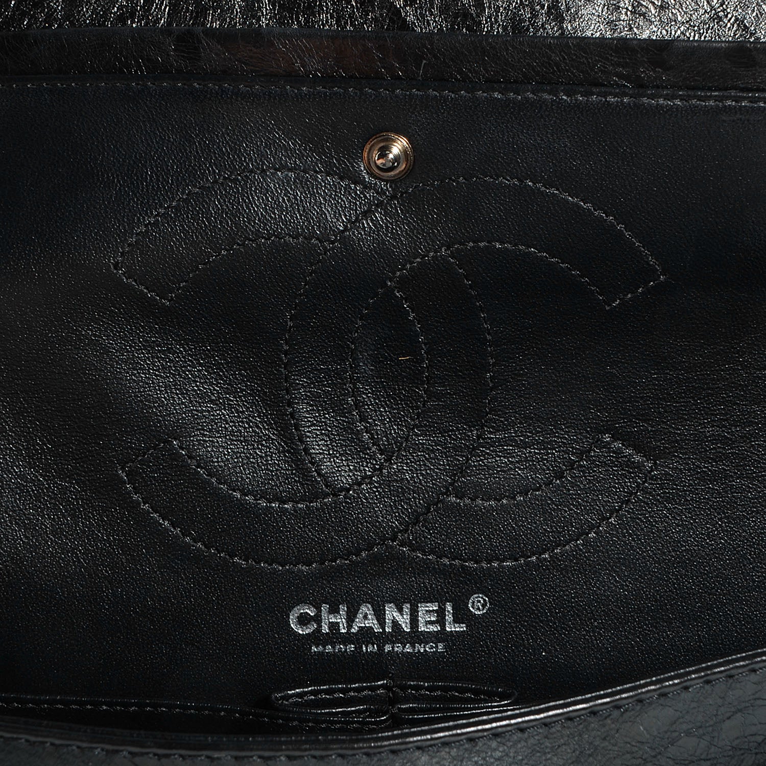Chanel Aged Calfskin 2.55 Reissue 226 Flap Metallic Black 7 of 9