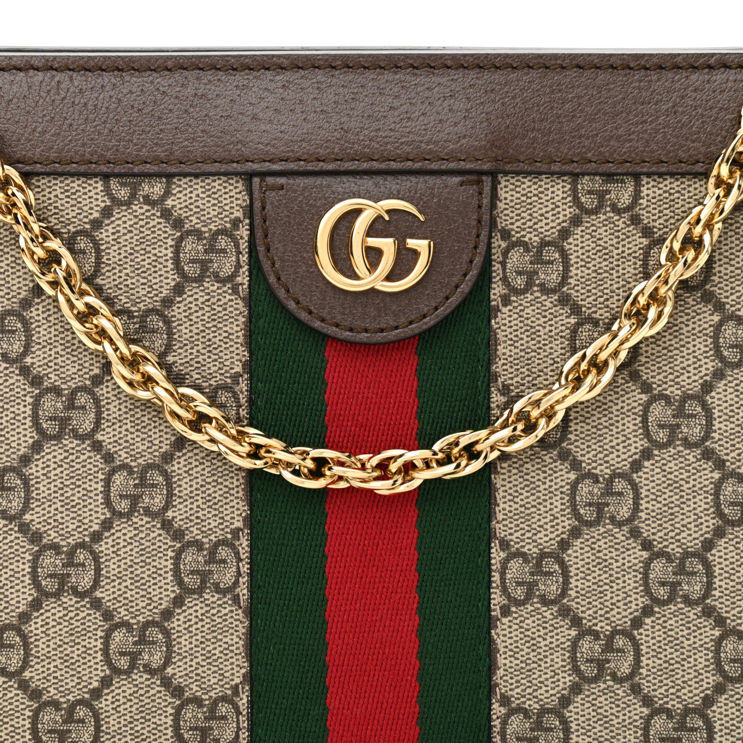 Gucci GG Supreme Monogram Web Small Ophidia Chain Shoulder Bag Brown 4 of 11