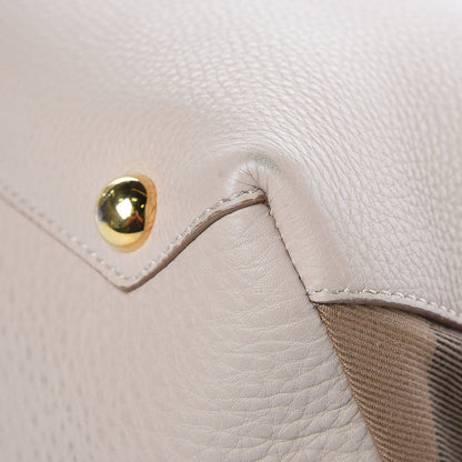 Burberry Derby Calfskin House Check Medium Banner Tote Beige 10 of 13