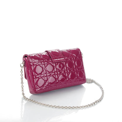 Christian Dior Patent Cannage New Lock Pouch Hortensia 3 of 7