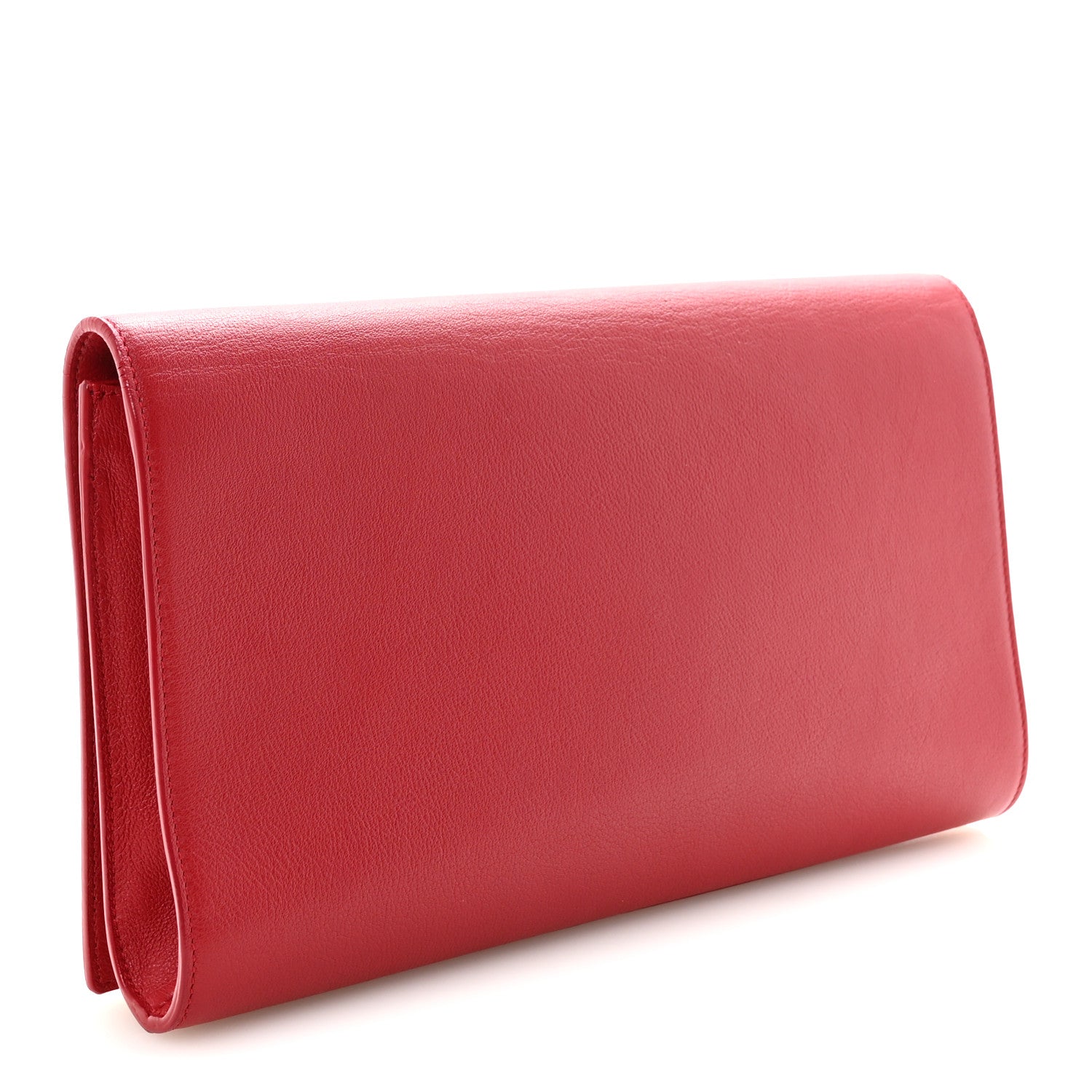 Saint Laurent Calfskin Monogram Large Belle De Jour Clutch Red 3 of 6