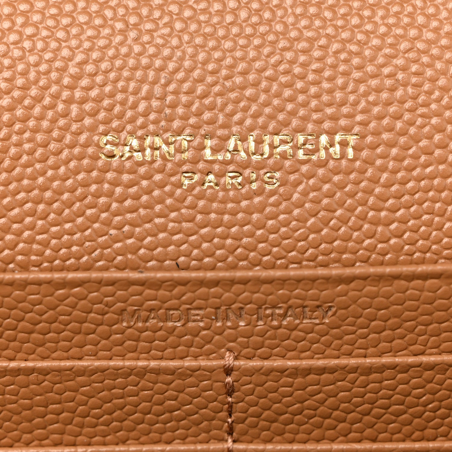 Saint Laurent Grain De Poudre Mixed Matelasse Triquilt Monogram Chain Wallet Dune 6 of 11