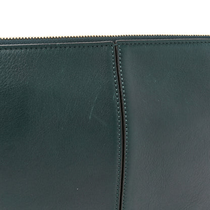 Celine Smooth Calfskin Tri-Fold Clutch on Chain Bottle Green 18 of 18