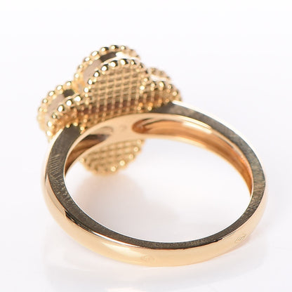 Van Cleef & Arpels 18K Yellow Gold Mother of Pearl Diamond Vintage Alhambra Ring 58 8.5 4 of 5