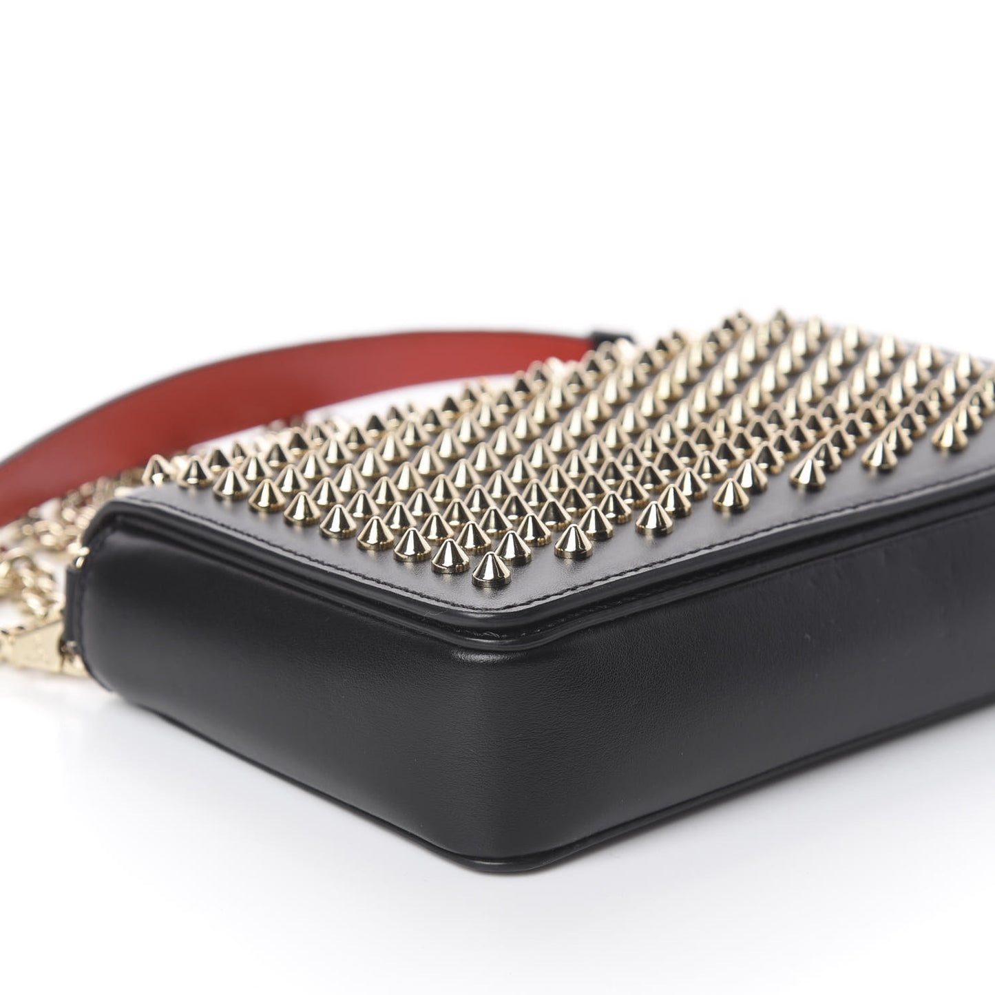 Calfskin Spiked Zoompouch Crossbody Black