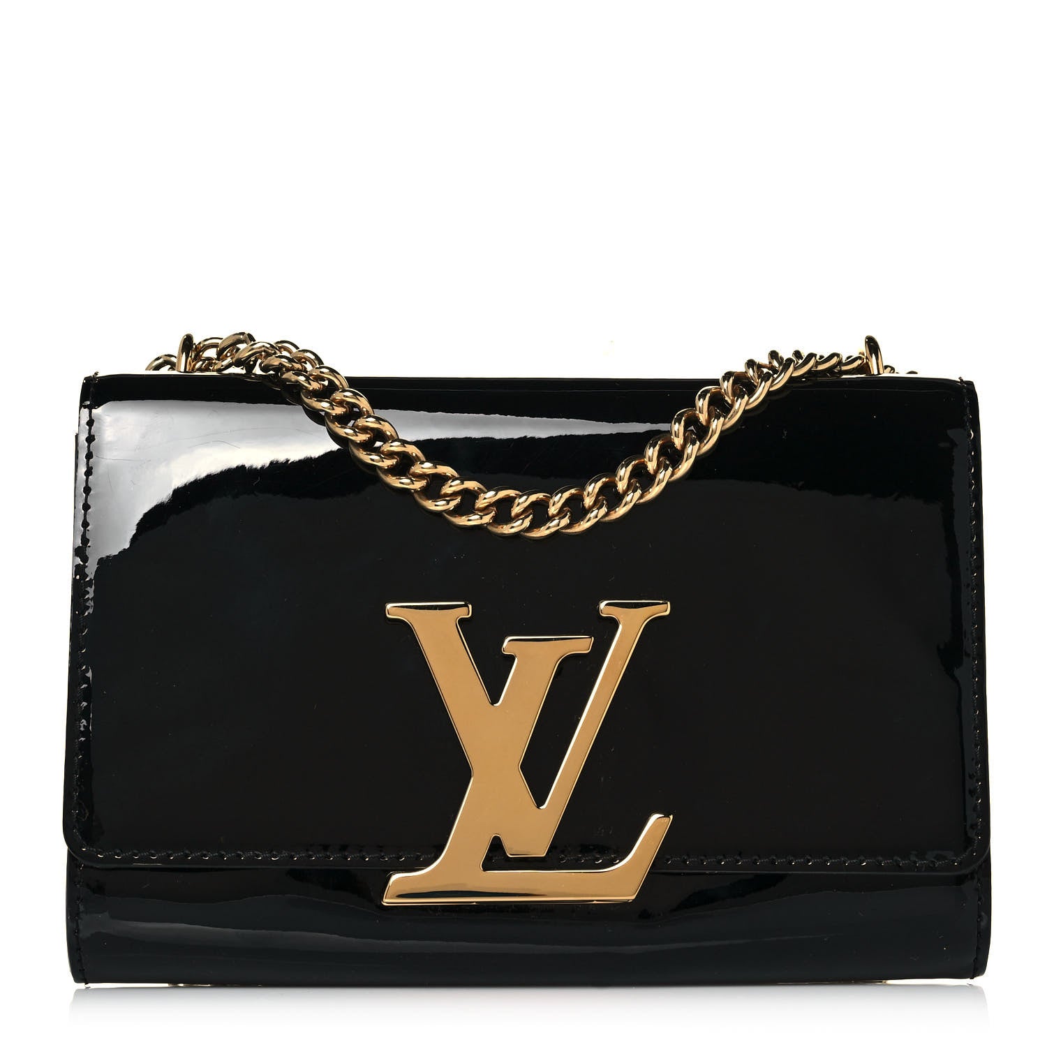 Louis Vuitton Patent Chain Louise MM Black 1 of 15