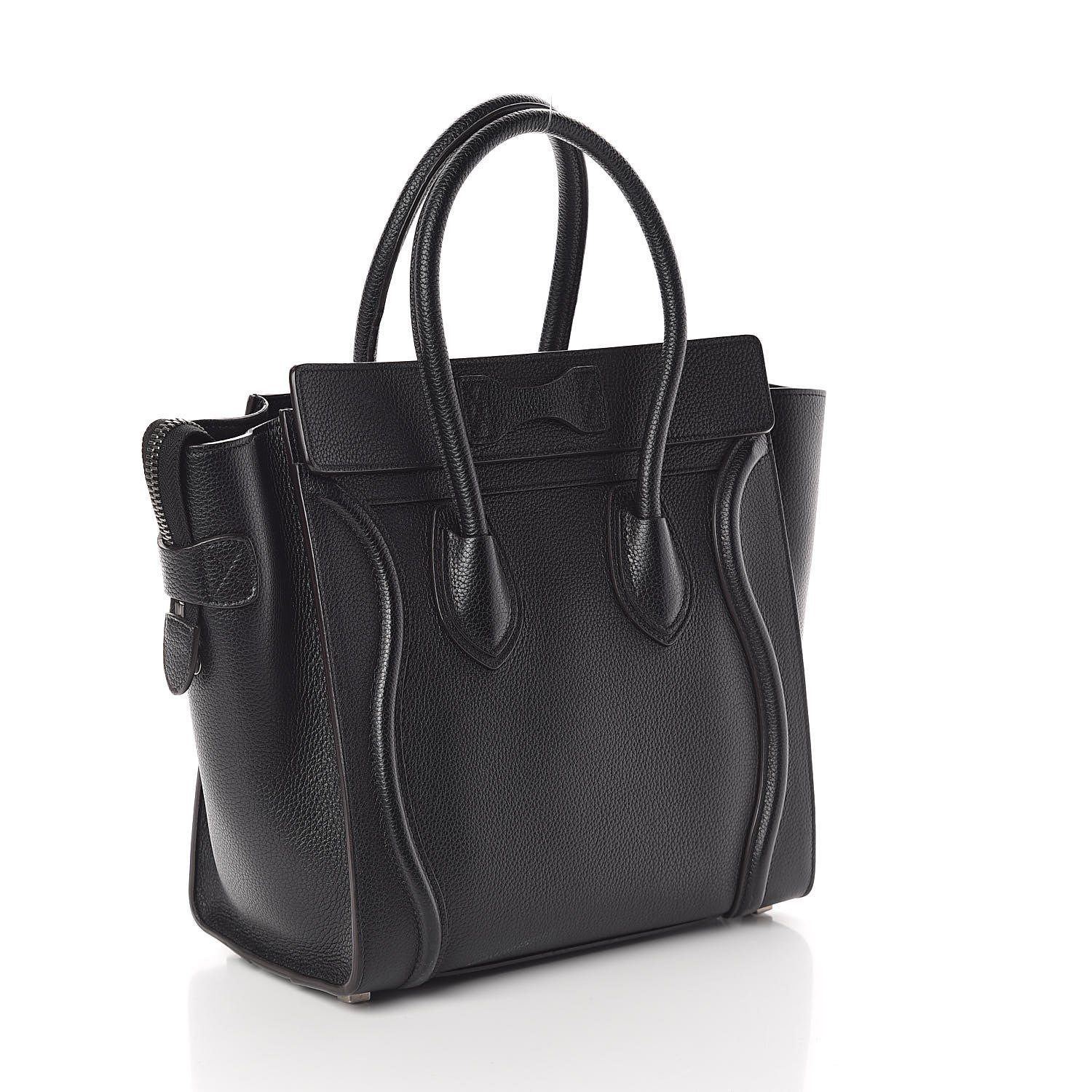 Celine Drummed Calfskin Micro Luggage Black 3 of 9