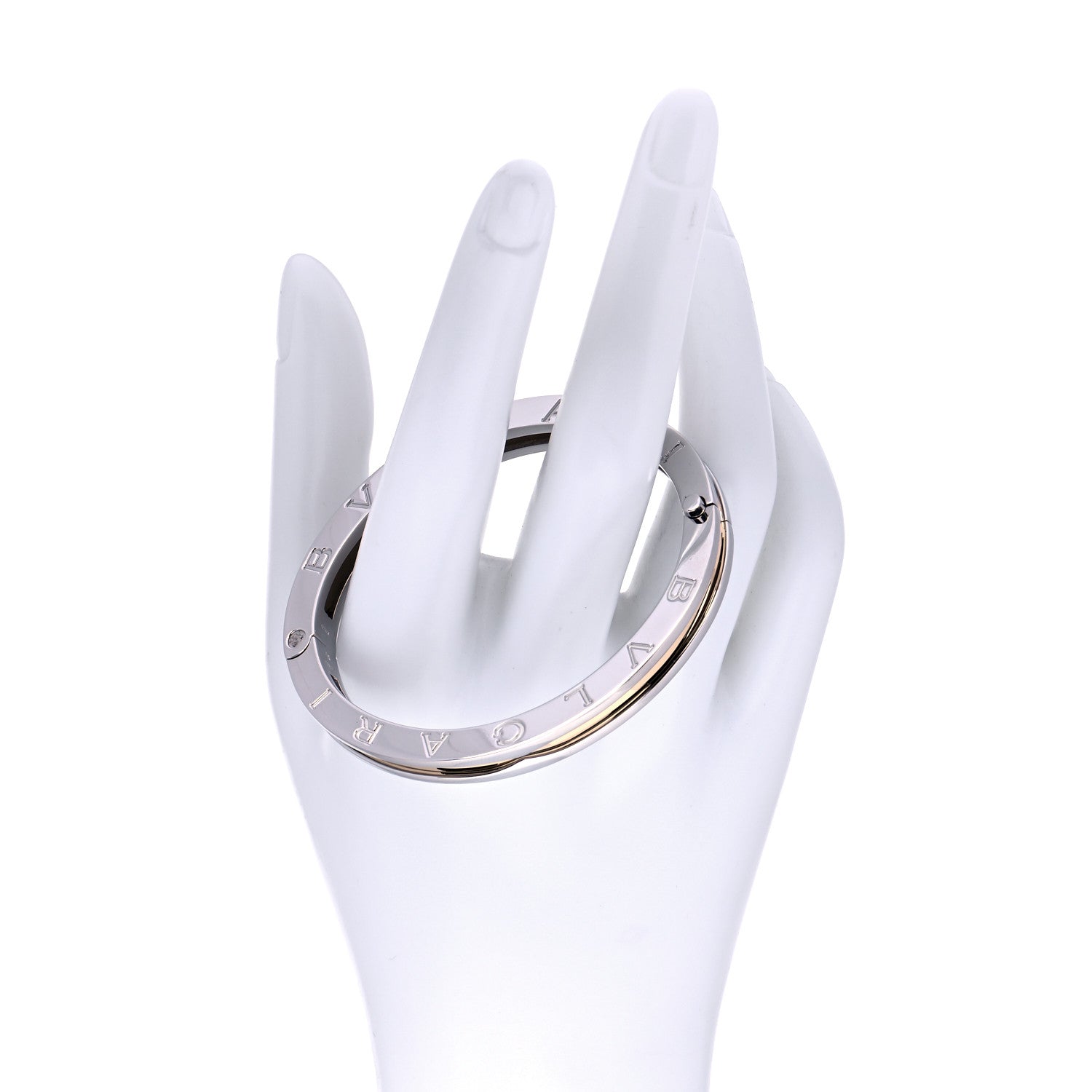 Bulgari 18K Yellow Gold Stainless Steel B.Zero1 Bangle Bracelet 2 of 7