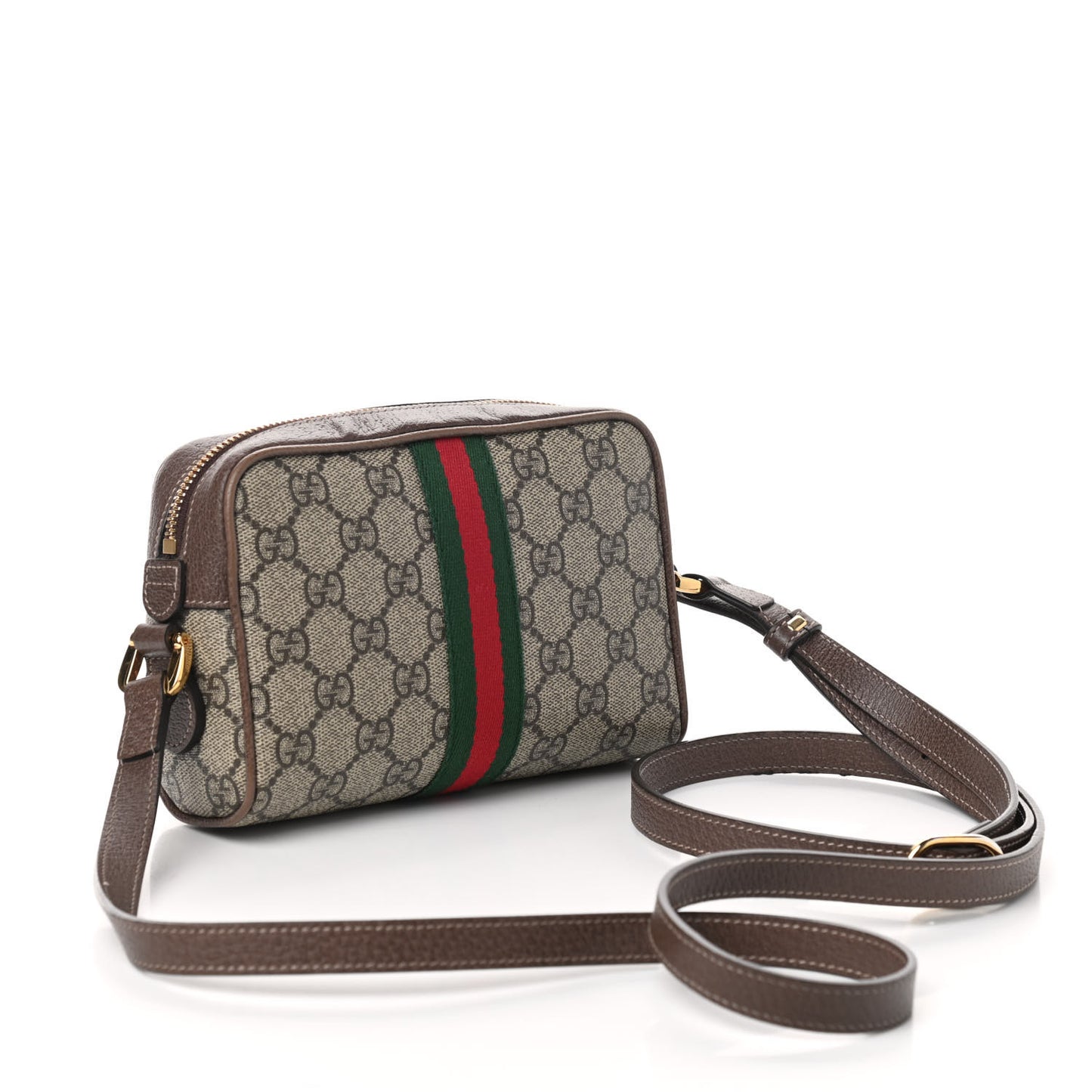 GG Supreme Monogram Web Mini Ophidia Shoulder Bag Brown