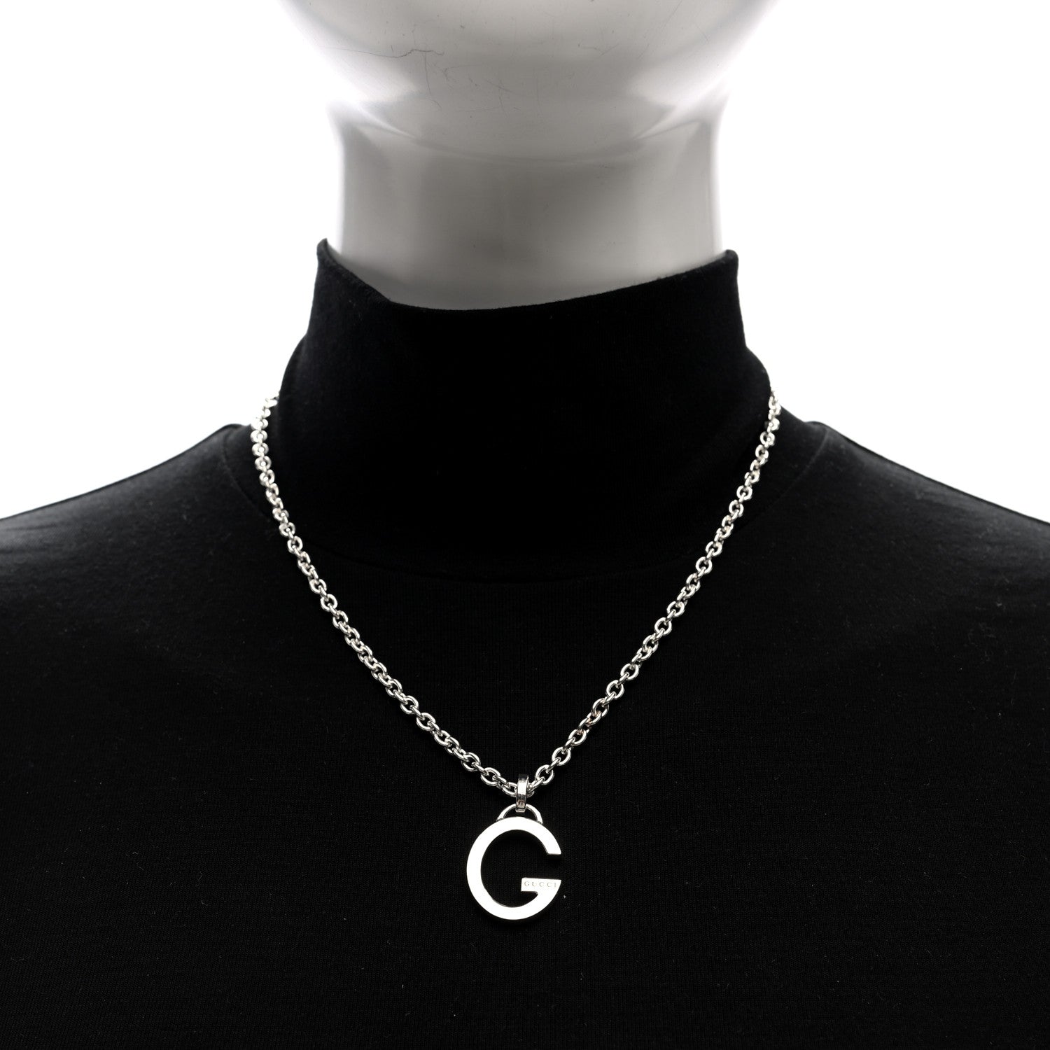 Gucci Sterling Silver G Pendant Necklace 2 of 4