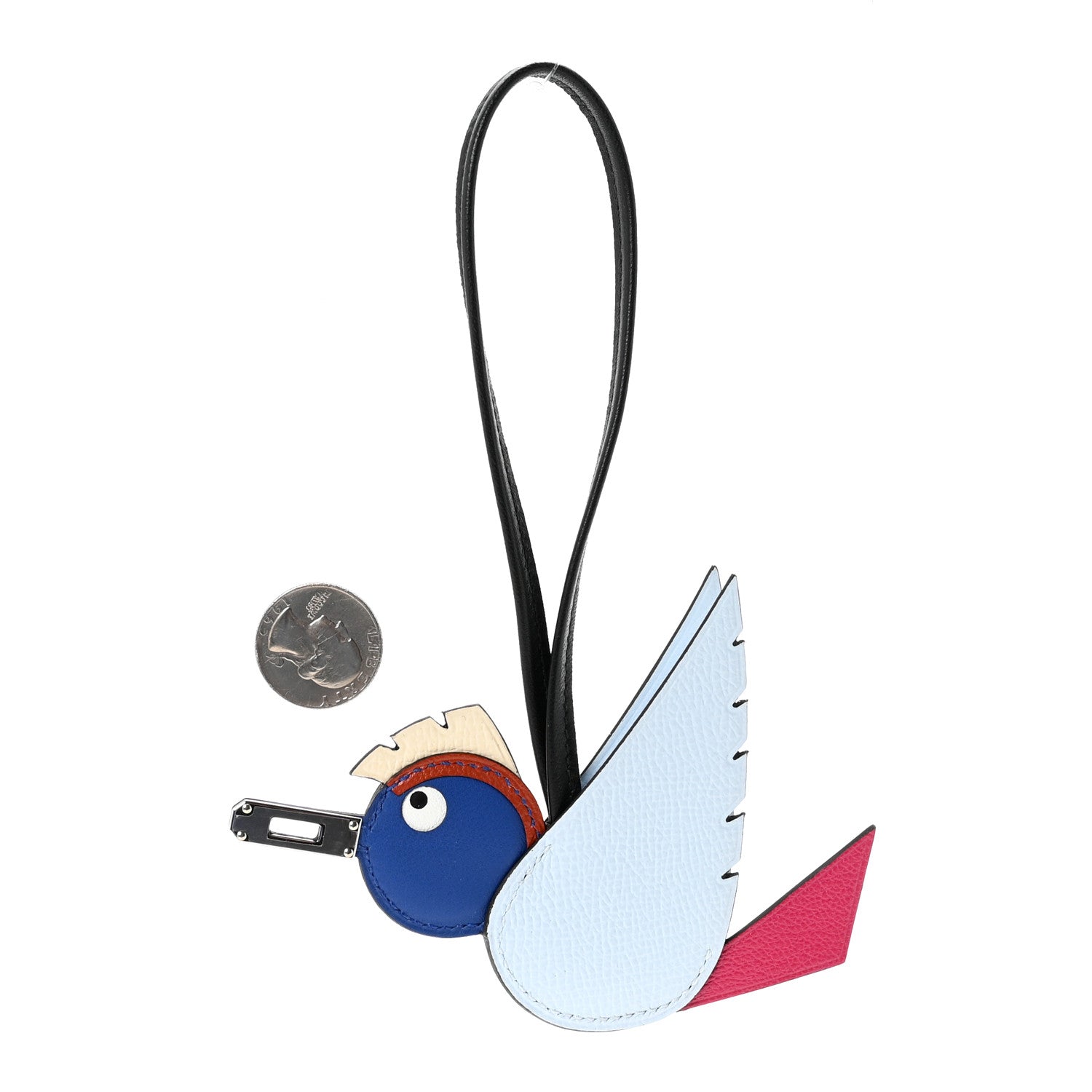 Hermes Epsom Swift Chevre Mysore Birdy Bag Charm Bleu Brume Rose Mexico Bleu Royal Cuivre Nata Black 2 of 5