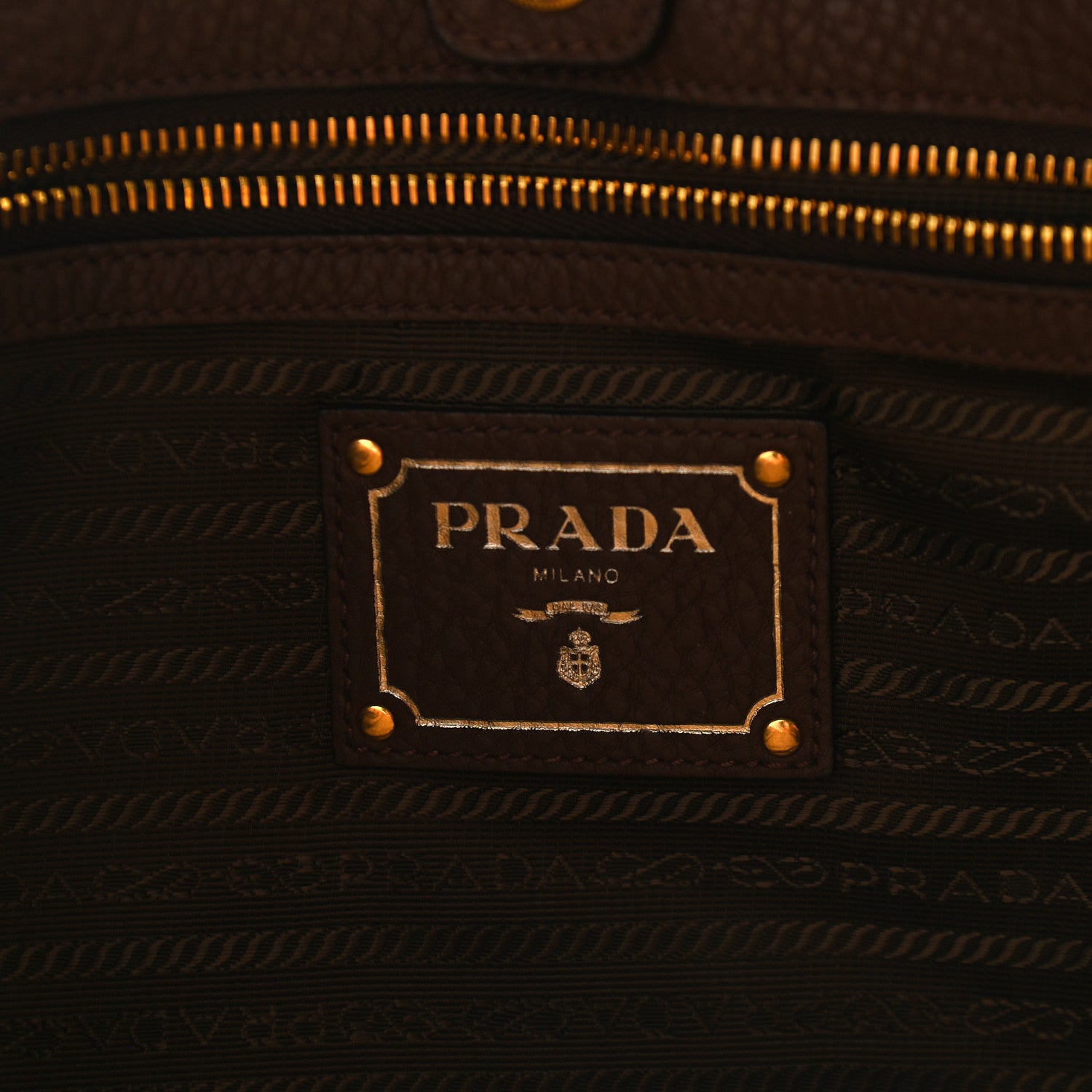 Prada Vitello Daino Double Pocket Shoulder Bag Bruciato 8 of 9