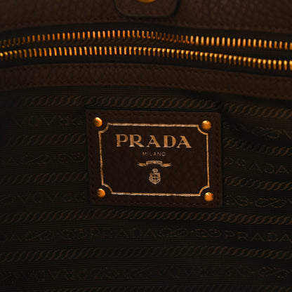 Prada Vitello Daino Double Pocket Shoulder Bag Bruciato 8 of 9
