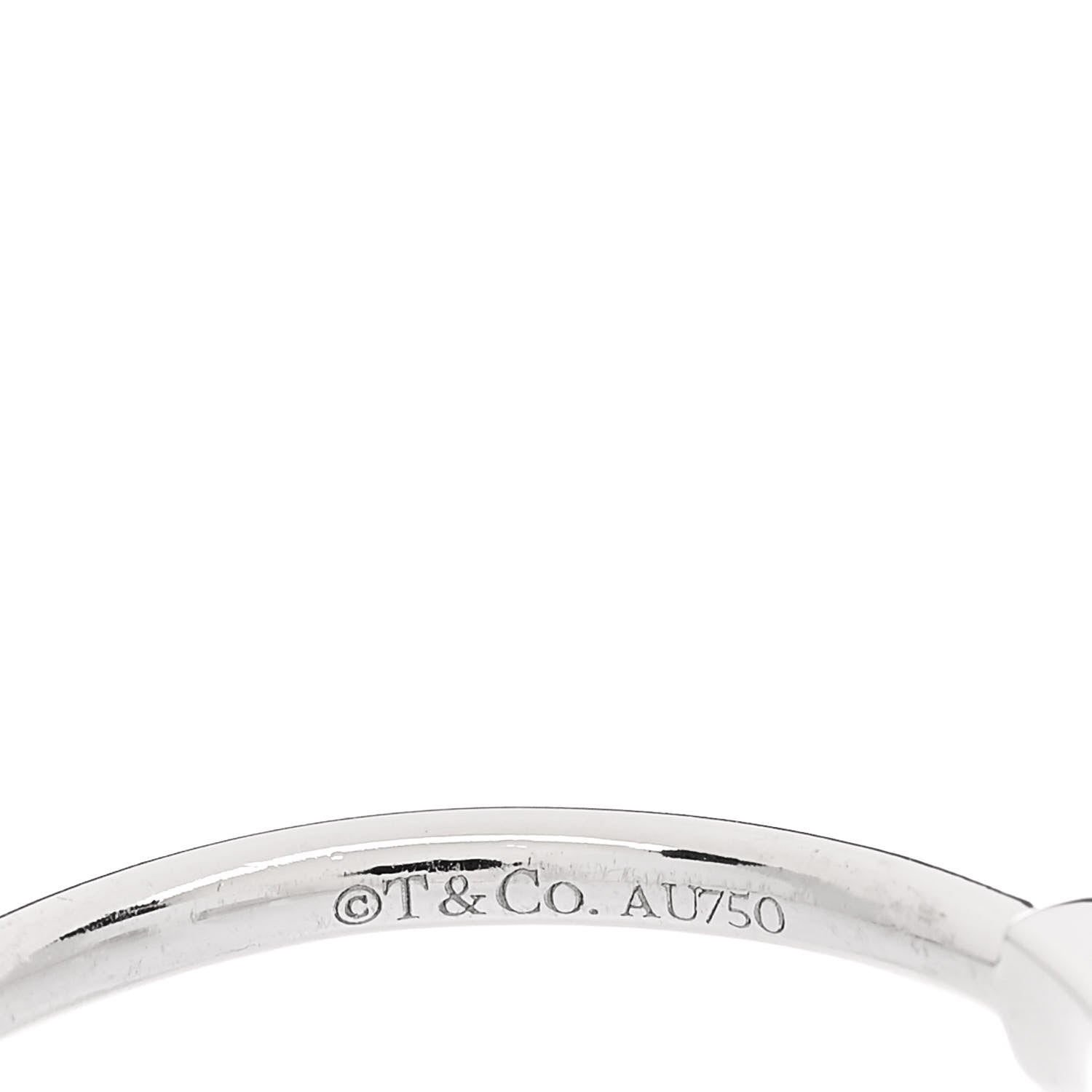 Tiffany 18K White Gold Diamond T Wire Ring 51 5.75 4 of 4