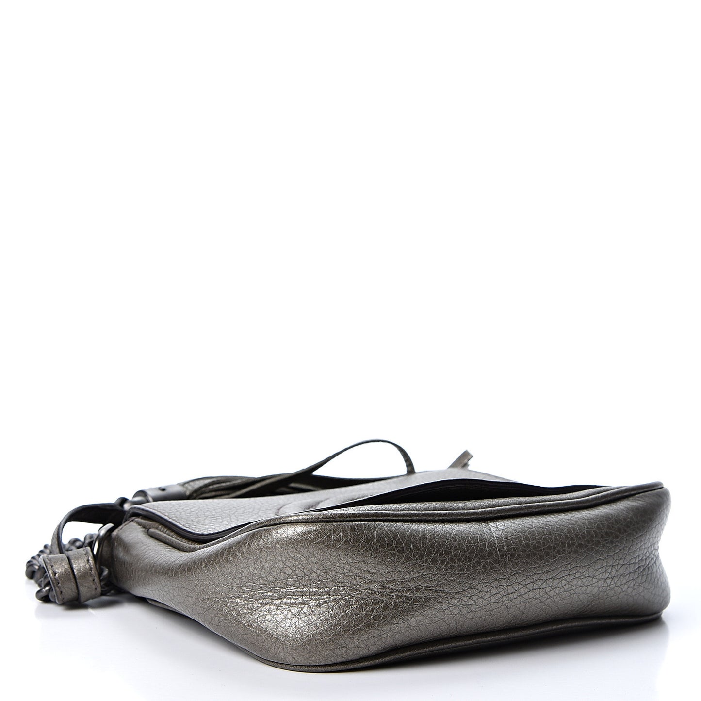Metallic Pebbled Calfskin Small Soho Flap Crossbody Sasso