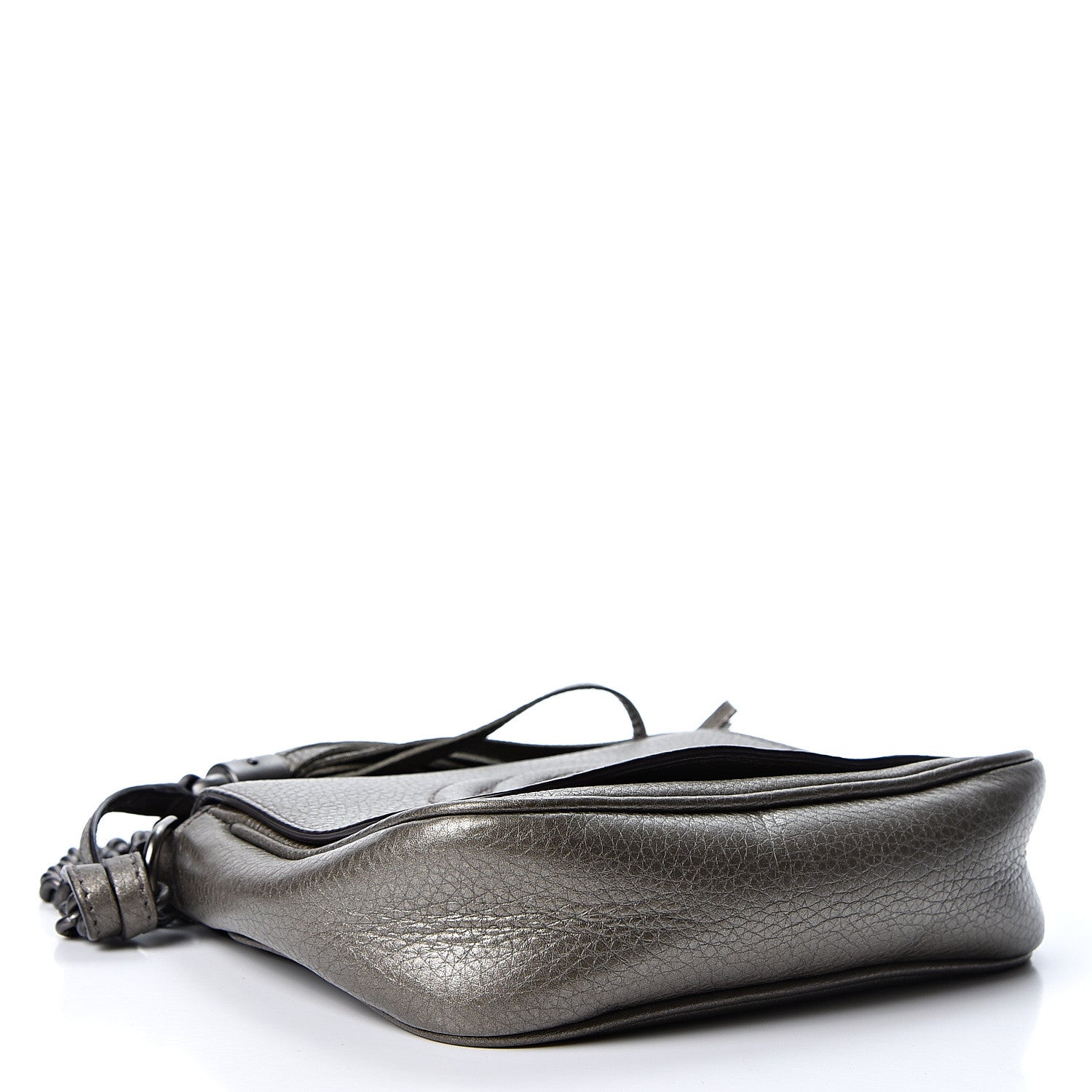 Gucci Metallic Pebbled Calfskin Small Soho Flap Crossbody Sasso 3 of 9